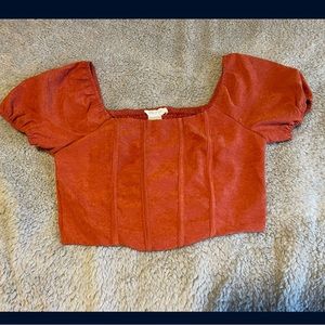 Cropped bubble Sleeve top